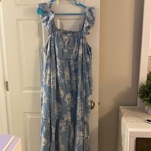 NWOT light denim midi dress